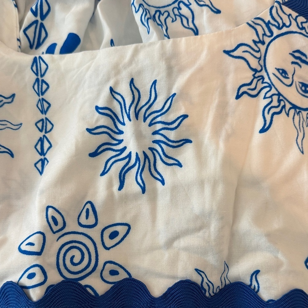 HEYCHIC Blue & White Mediterranean Sun Print Mini Dress – AUS 12 / US 8 – NWT - Picture 5 of 5